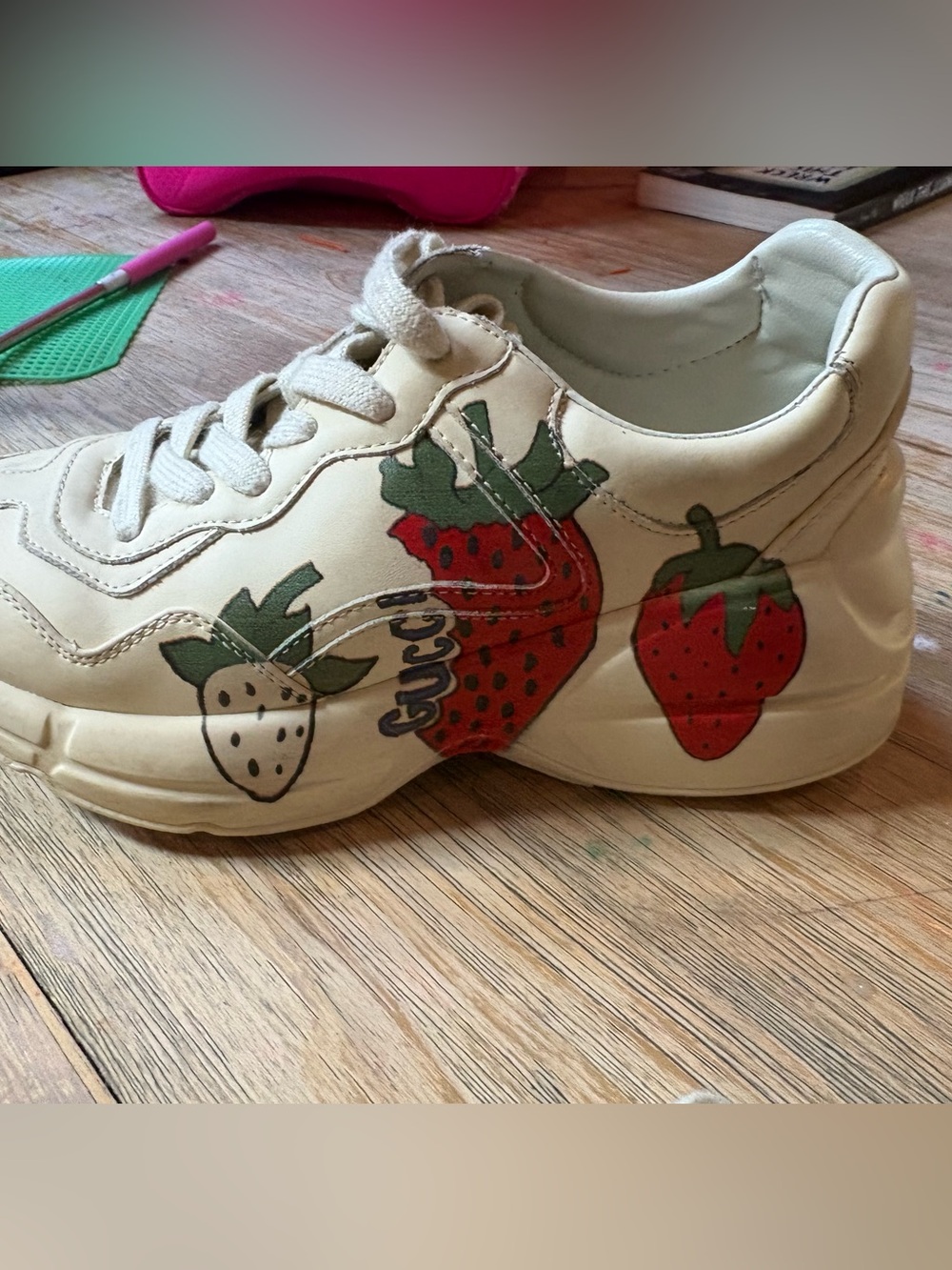 GUCCI Rhython Strawberry Sneaker - Picture 11 of 16